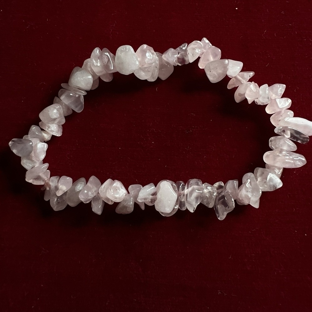Rose Quartz Beaded‎ Chip Bracelet